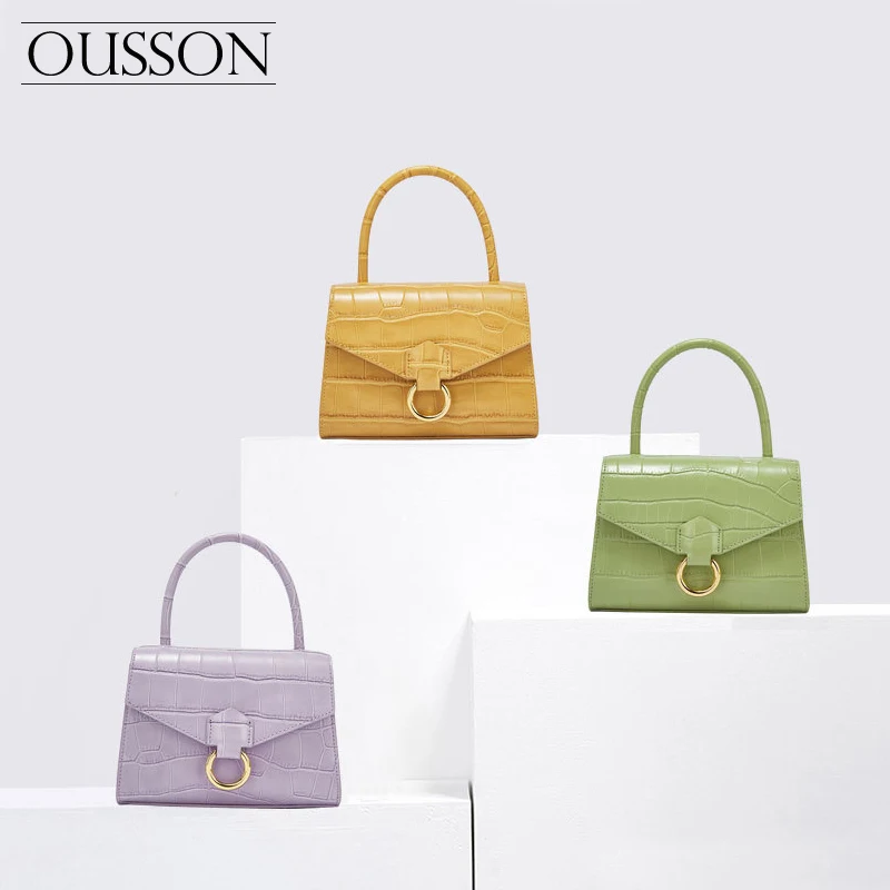 

OUSSON Fashion Exquisite Small Square Bag Women Tote Bag Lady Leather Casual Commuter Crossbody Bag
