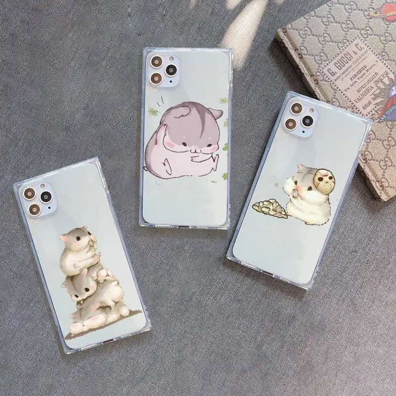 

Hamsters cartoon cute Phone Case Transparent for iPhone 7 8 11 12 se 2020 mini pro X XS XR MAX Plus custom protective shell