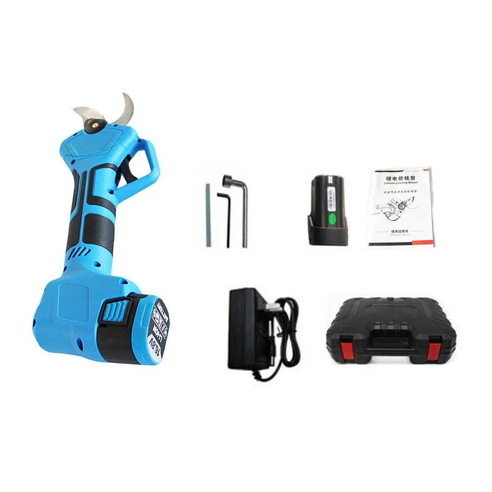 

Electric Pruning Shears Scissors 16.8V 35mm Non-slip Handle Electric Pruning Secateur with 2 Battery Home Portable Garden Tools