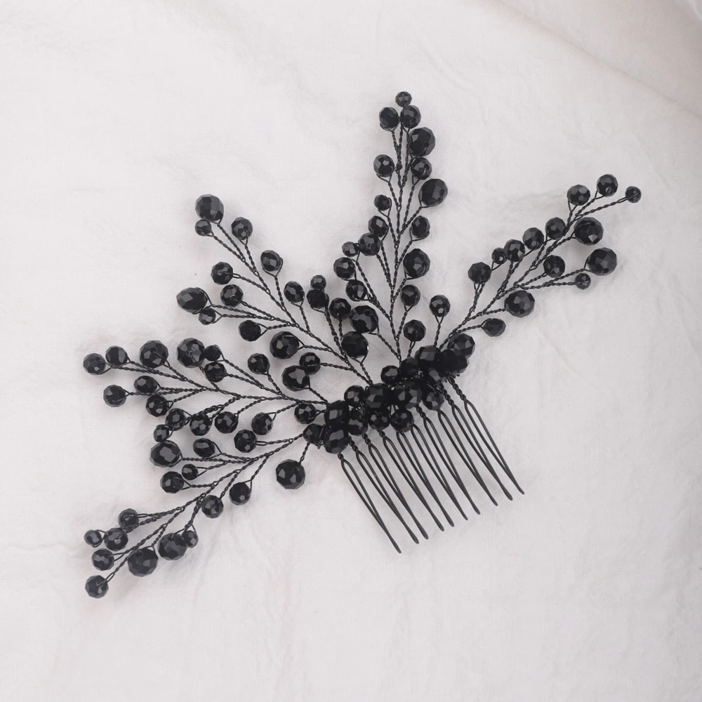 Свадебная расческа для волос черного и синего цвета головной убор невесты