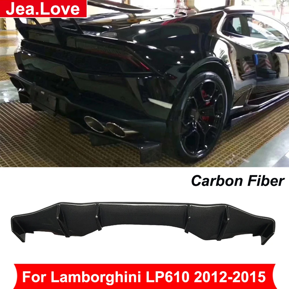 

Real Carbon Fiber Rear Bumper Shovel Chin Lip Diffuser Car Body Styling Kit Part Protector For Lamborghini LP610 2012-2015