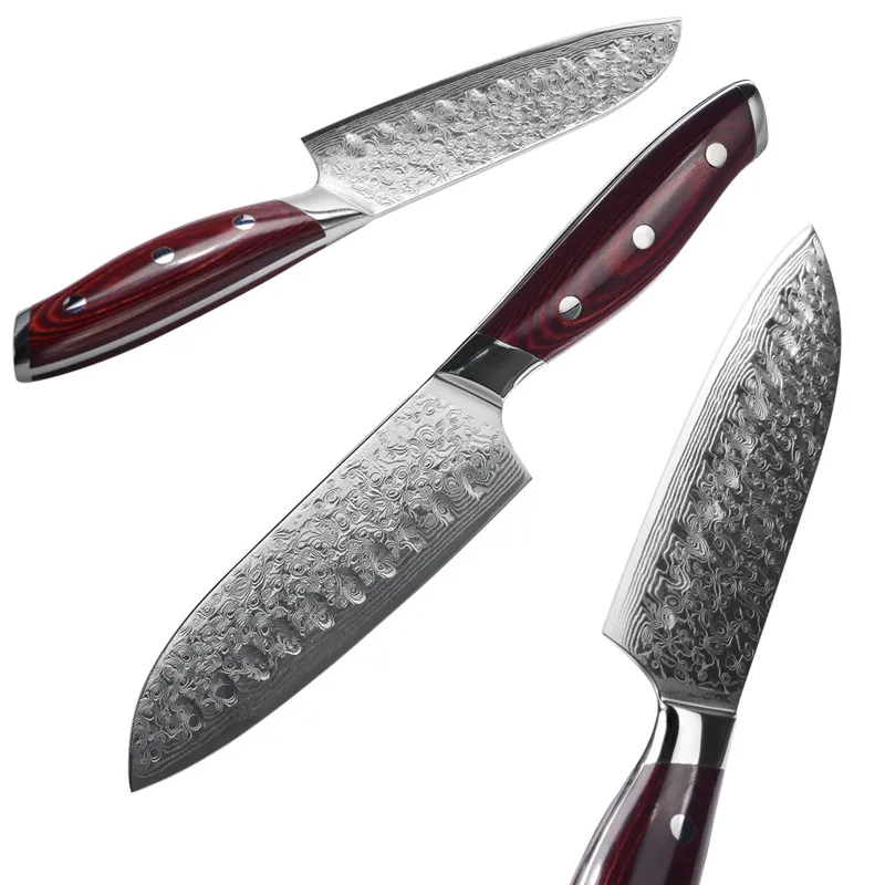 5 дюймовый НОЖ сантоку профессиональный шеф повар из дамасской стали vg10 67 слоев