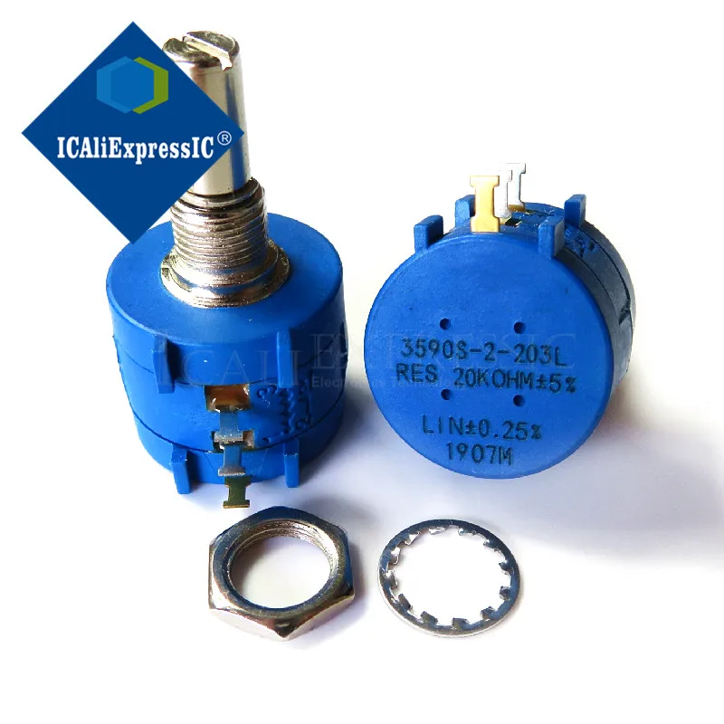 1 шт. 3590S-2-203L 3590S 20K Ом 3590S-2-203 3590S-203 Precision Multiturn потенциометр 10 кольцо регулируемый