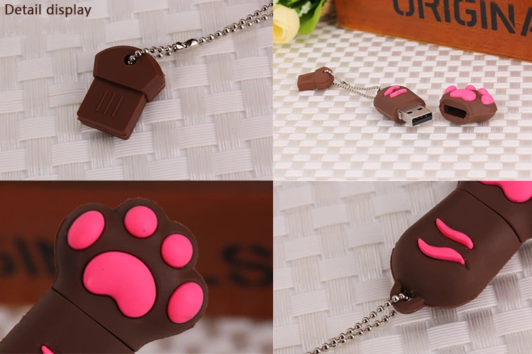Милый USB флеш-накопитель с когтями из мультфильмов, 4 ГБ, 8 ГБ, USB 2,0, 16 ГБ, флеш-накопитель, 32 ГБ, USB флеш-накопитель, 64 ГБ, 128 ГБ, с брелоком