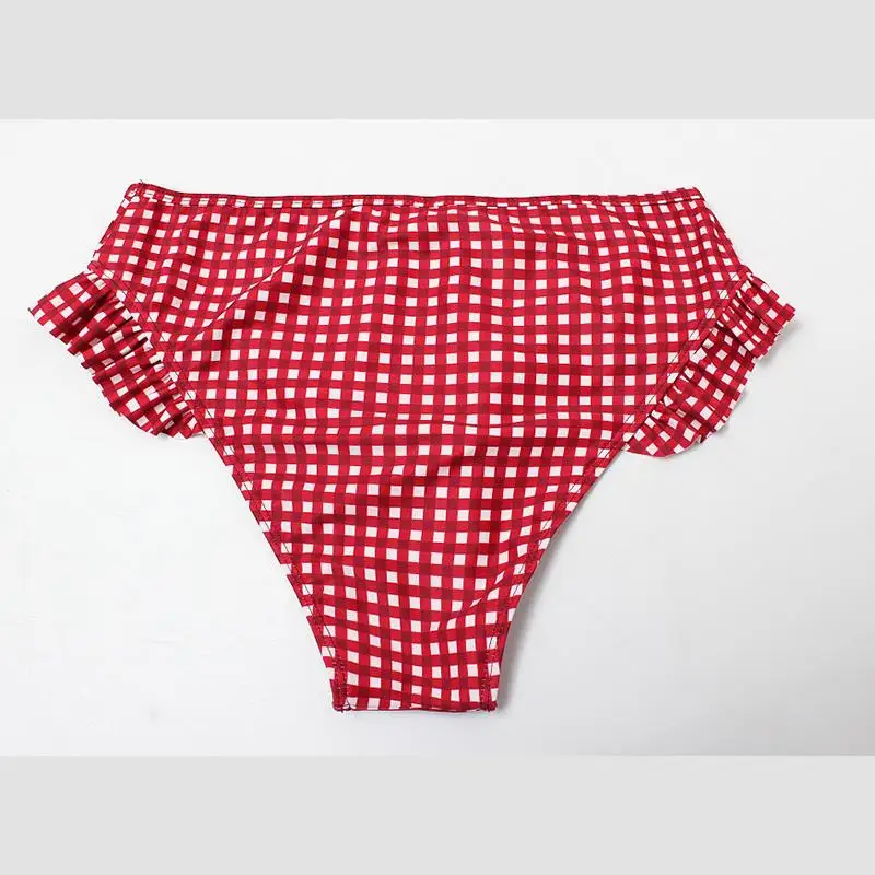 

Plaid Sexy Women Bikini Set 2019 New Push Up Ruffles Padded Swimwear Bikini Women Bathing Suit Beachwear Swimming Suit 2020