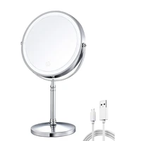 5x magnified lighted makeup double mirror7 inch usb portable led lights cosmetic desk table vanity mirror for bathroom