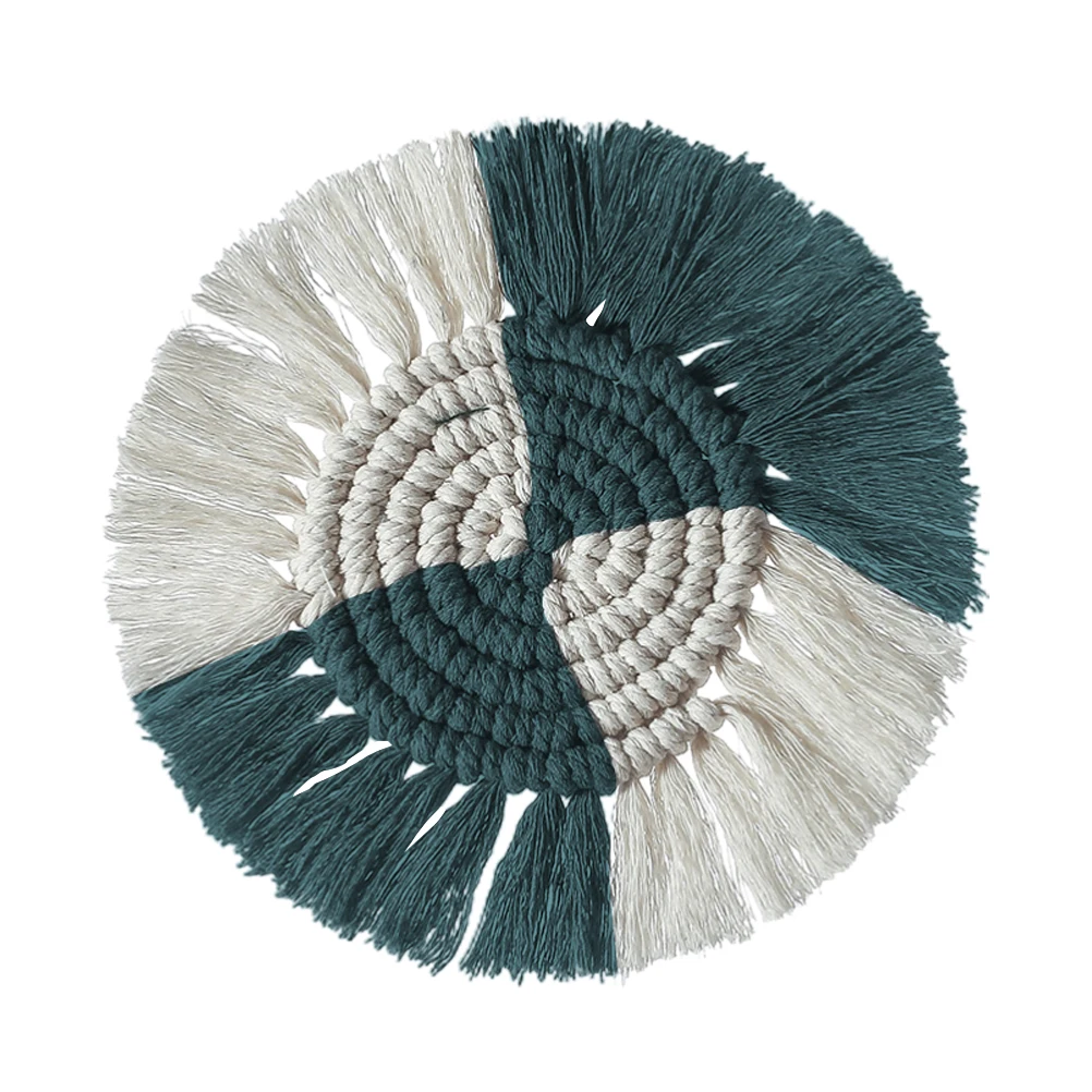 Круглая хлопковая подставка ручной работы изоляционная нескользящий коврик для