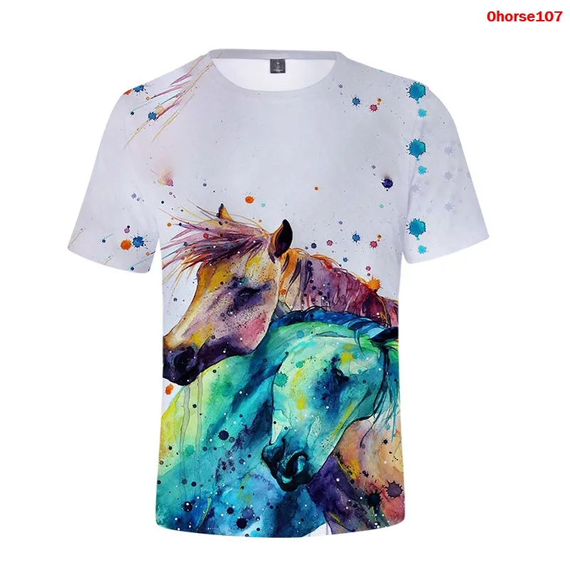 

Horse-Print Short-Sleeve Summer Tops for Women 2020 Harajuku Funny T Shirts Streetwear Oversized T Shirt Gothic Horse Clothing