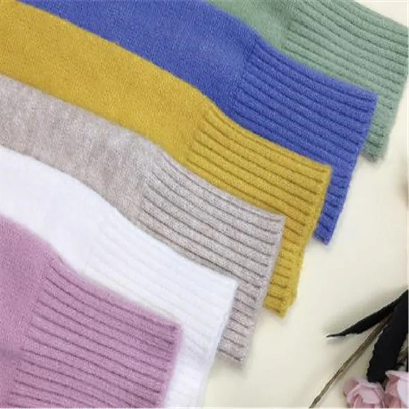 

Women O-neck Sweater Pullovers 2019New Autumn Winter Knitted Tops Jumper Female Short Soft Bottom Pull Femme Long Sleeve M087