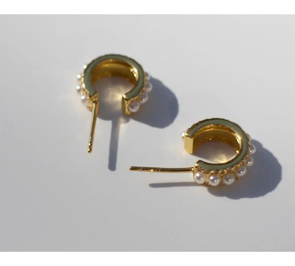 Женские серьги с образной формы кольца из стерлингового серебра 925 пробы