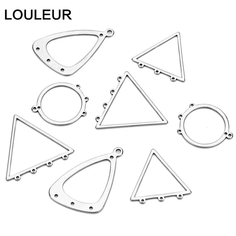 

10pcs/lots Stainless Steel Hollow Triangle Connector Charms For Bracelet Necklace DIY Jewelry Making Findings Wholesale S