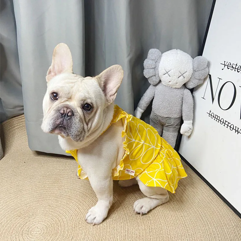 Одежда для маленьких собак хлопковое платье французского бульдога принцессы