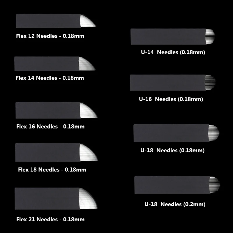 

100 шт. 0,18 мм нано лезвия мануального татуажа бровей, иглы для перманентного макияжа бровей Тату проводка вышивка игла для тату-машинок