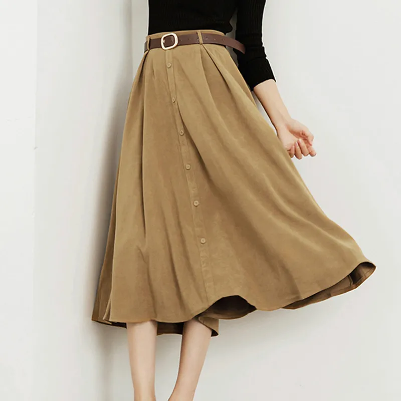 Женская замшевая юбка-трапеция Mozuleva офисная юбка средней длины с поясом высокой