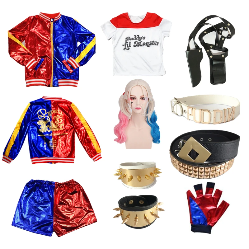 Дети девочки самоубийц Харли маскарадные костюмы с принтами &quotОтряд Куинн