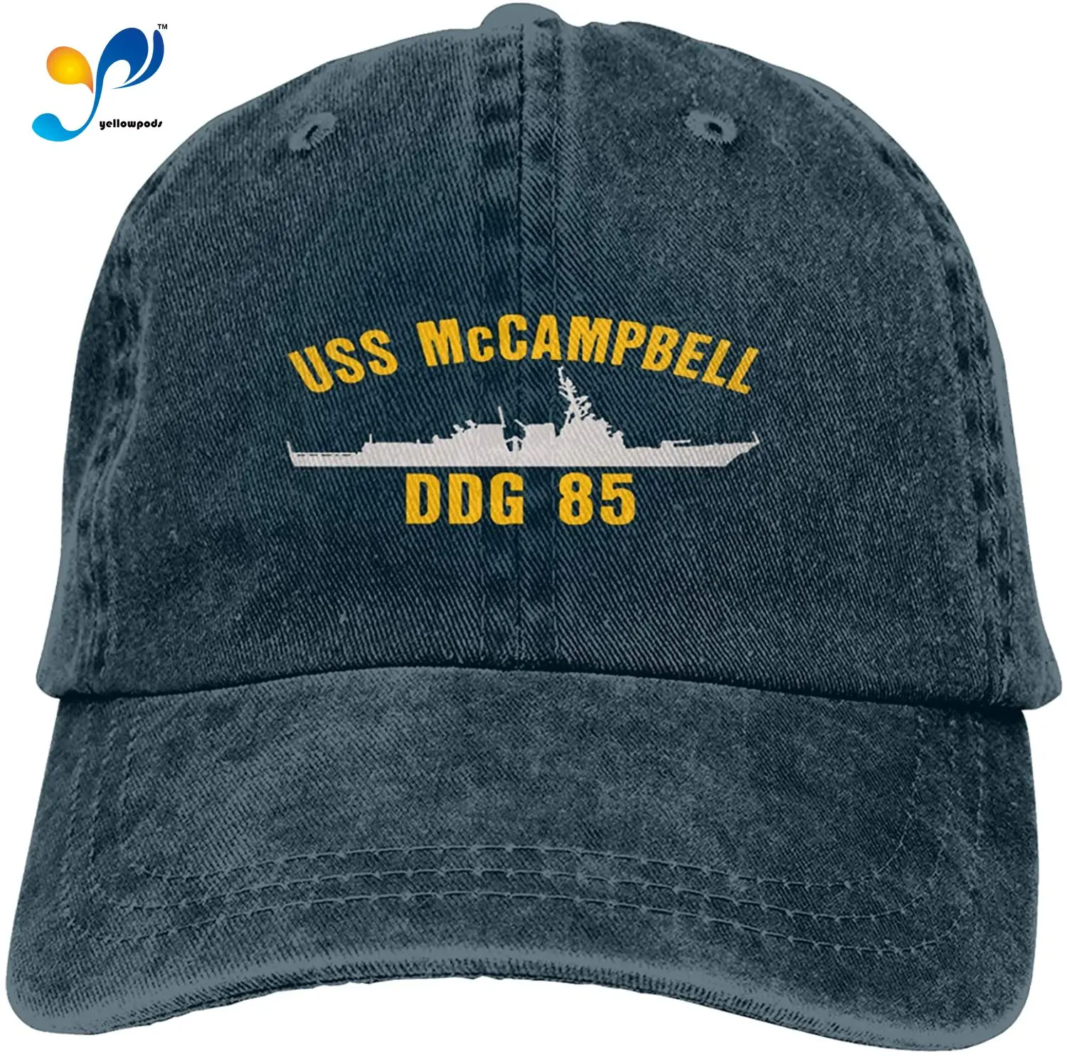 

USS McCampbell DDG 85 Sandwich Cap Denim Hats Baseball Cap Adult Cowboy Hat