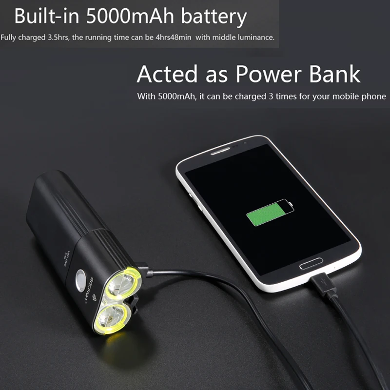 Фонарей GACIRON для езды на велосипеде велосипедная Передняя светильник 800 Люмен USB