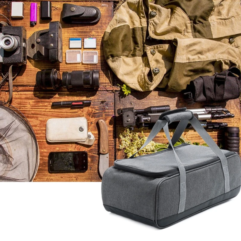 

Outdoor Picnic Basket Camping Gas Stove Gas Canister Pot Carry Bag Storage Sack Multifunctional Storage Bag