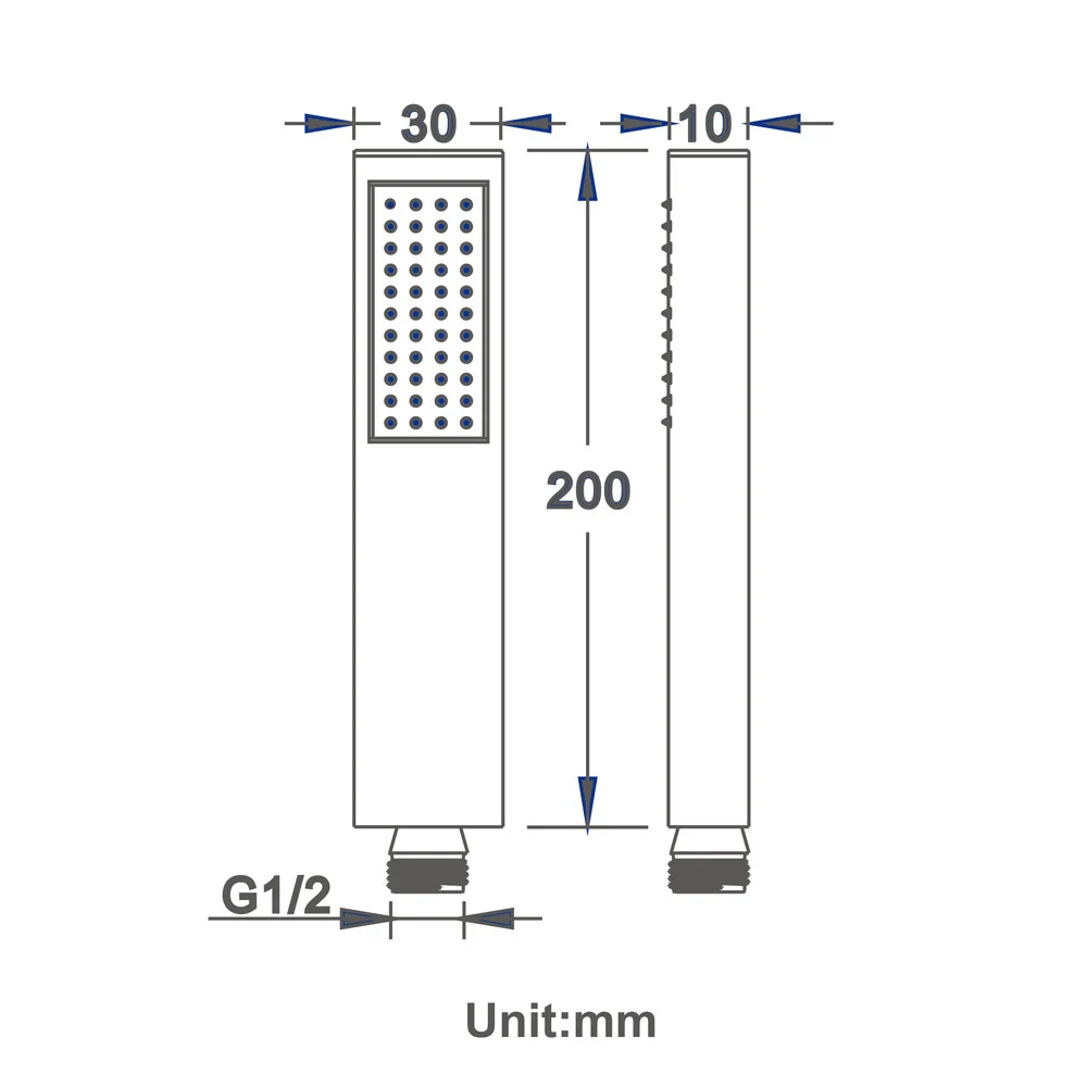 Насадка для душа медная циркониевая золотая квадратная прямая | Строительство и