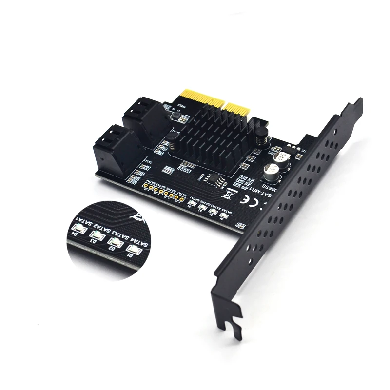 Плата расширения PCI Express Raid Card 4Port SATA 3 0 чипсет Marvell 88SE9230 совместимый с