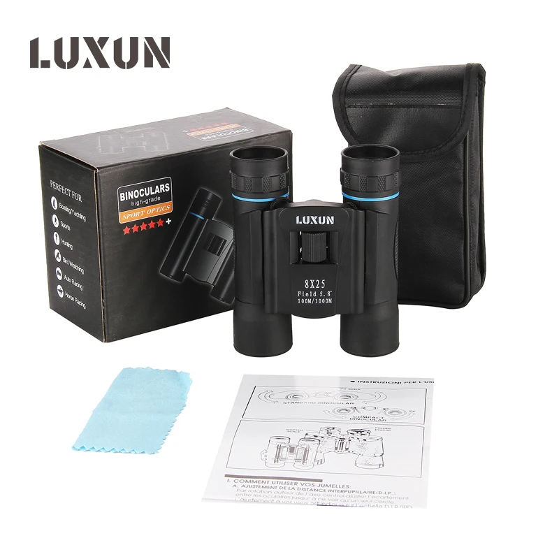 

LUXUN Zoom Small Telescope 8X25 HD High Power Folding Binoculars Shimmer Night Vision Telescope Outdoor Hunting Binoculars