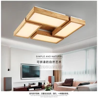modern brief rectangle acrylic led ceiling light fixture japanese home deco living room wood ceiling lamp 110 240v