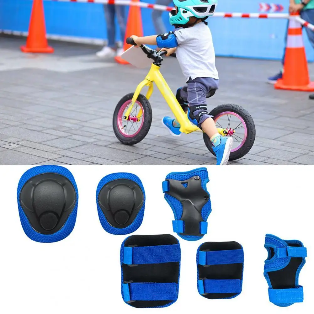 

Unisex 6Pcs/Set Practical Color Block Compact Protective Gear Boys Girls Protective Gear Pressure Resistance for Outdoor
