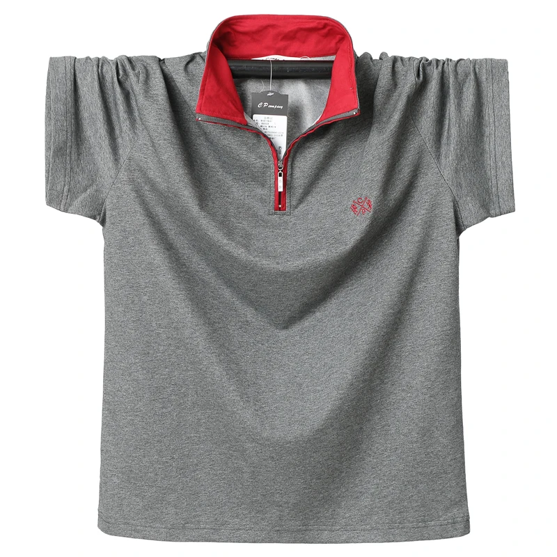 

Мужская хлопковая рубашка-поло, с коротким рукавом, летняя, удобная, повседневная, 6XL, размера плюс, одежда контрастных цветов