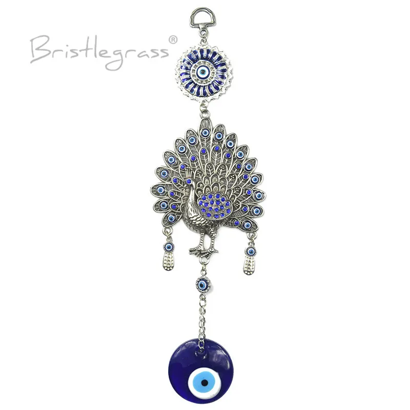 

BRISTLEGRASS турецкий синий сглаза Стразы павлин пава кисточка настенная подвеска-маятник амулет талисманы на удачу благословение