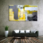 100% ручная роспись в скандинавском стиле абстрактная ручная работа желтая черная Масляная картина мазь картина на стену современное домашнее украшение без рамки