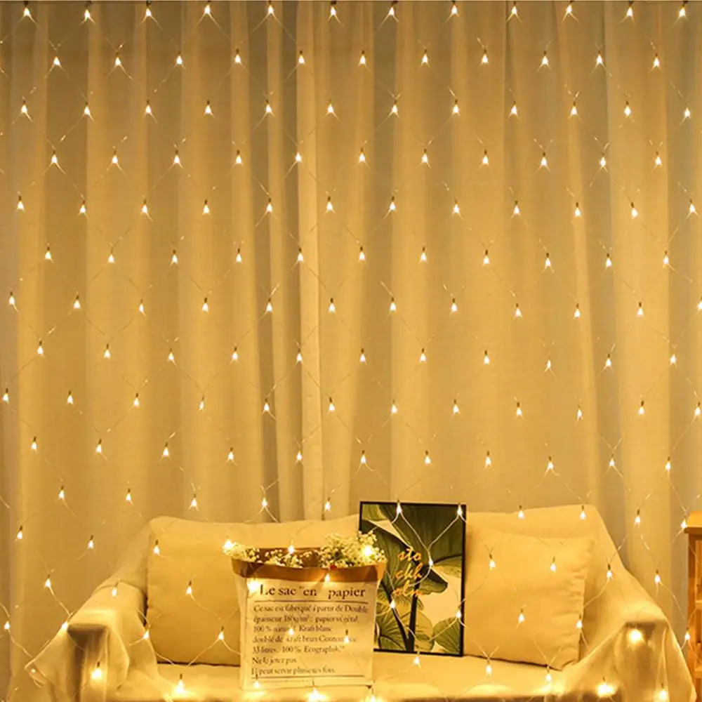 Unique New Brand 3MX2M LED String Net Fairy Lights Mesh Curtain Xmas Wedding Party Christmas Decoration Outdoor Garden Lamp | Лампы и