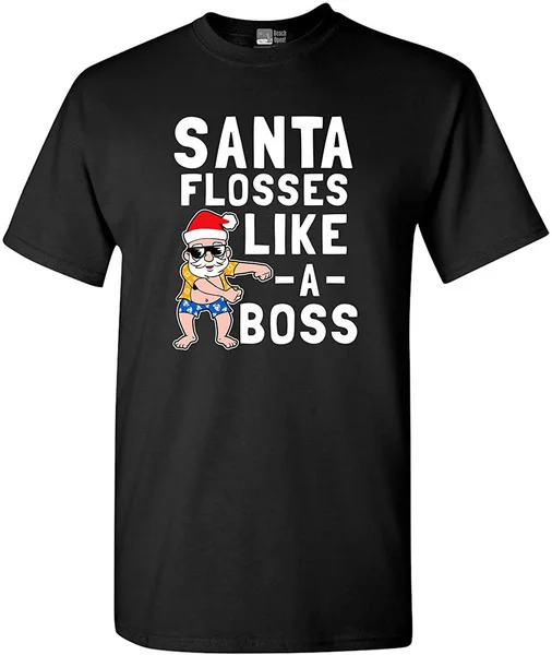

Beach Open Santa Christmas Dance Funny DT Adult T-Shirt Tee