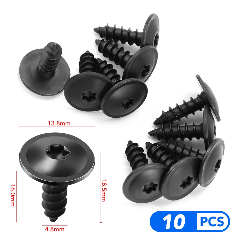 10x Car Engine Splash Guard Self Tapping Screws for Nissan Almera X-Trail Juke Hyundai Solaris Tucson Sonata Elantra |