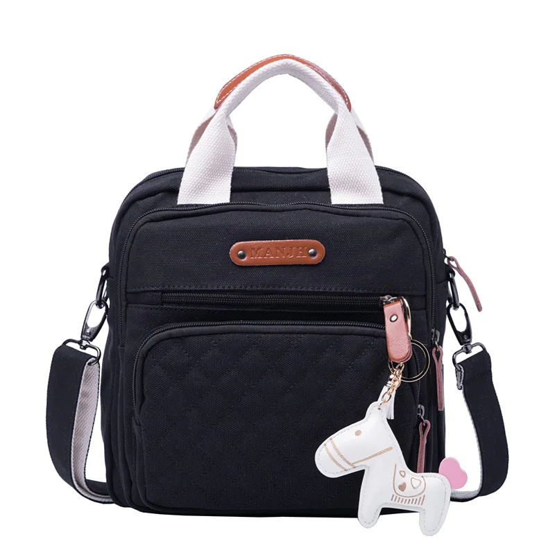 

Fashion Women Canvas Crossbody Bag Shoulder Bag Casual Tote Messenger Bag Multilayer Female Shopping Travel Handbag