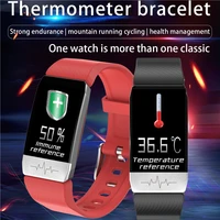 t1 smart bracelet with body temperature ecg fitness tracker bracelet heart rate monitor smart watch sport men women band vs e66