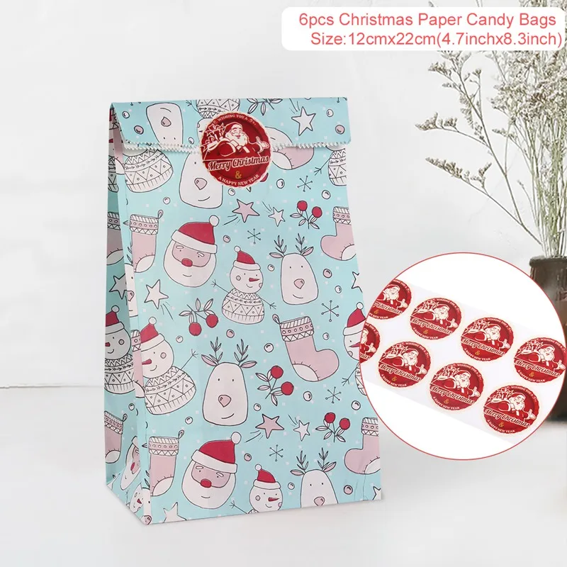 Cookie Bag 2 Рождественские подарочные коробки Санта-Клауса, рождественские украшения для дома, Navidad, рождественские подарки на елку, вечерние подарки - Цвет: Cookie Bag 2