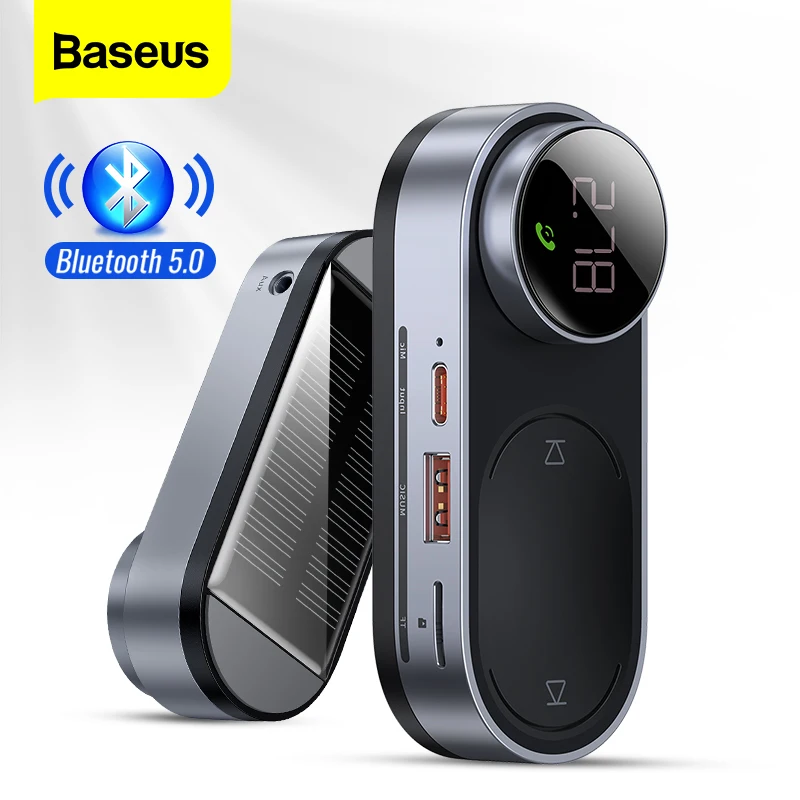 Baseus Solar Car FM Transmitter Bluetooth 5.0 Wireless Handsfree FM Modulator USB Car Charger Aux Bluetooth Audio MP3 Player
Baseus Solar Car FM Transmitter Bluetooth 5.0 Wireless Handsfree FM Modulator USB Car Charger Aux Bluetooth Audio MP3 Player