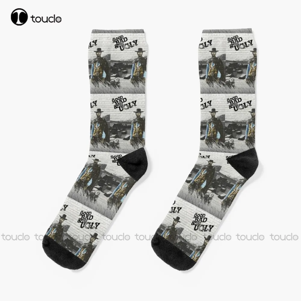 

The Good The Bad And The Ugly - Clint Eastwood Wall Effect Art Socks Unisex Adult Teen Youth Socks Personalized Custom