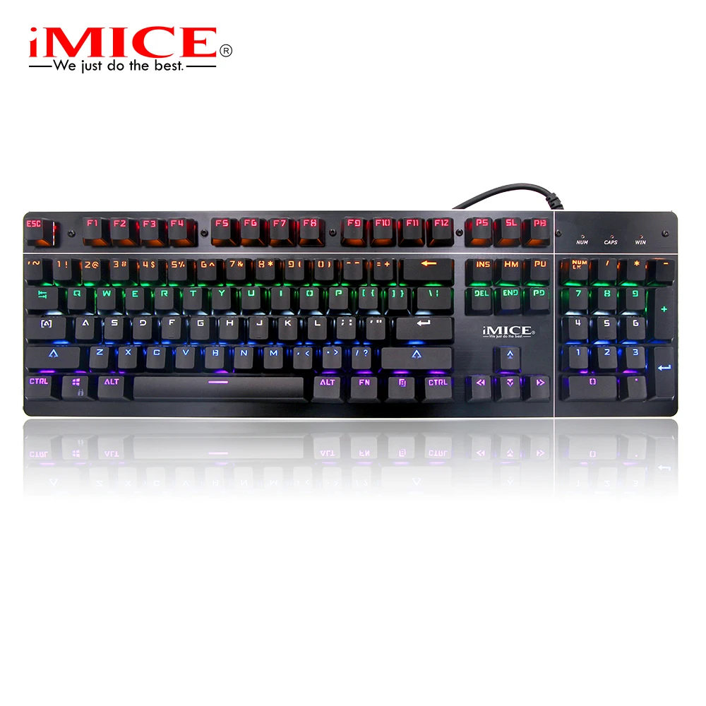 Механическая клавиатура imice с 104 клавишами синий переключатель RGB Игровая Backlist |