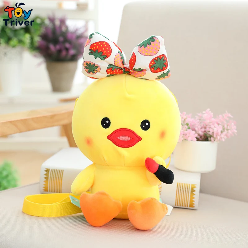 Kawaii Duck Shoulder Crossbody Bag Plush Toy Triver Purse Wallet Cosmetic Make Up Pouch Kids Children Girl Birthday Gift | Игрушки и