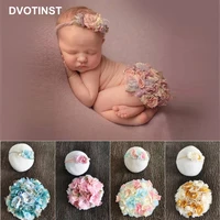 dvotinst newborn baby photography props floral headband flower pad 2pcs fotografia accessories studio shooting photo props