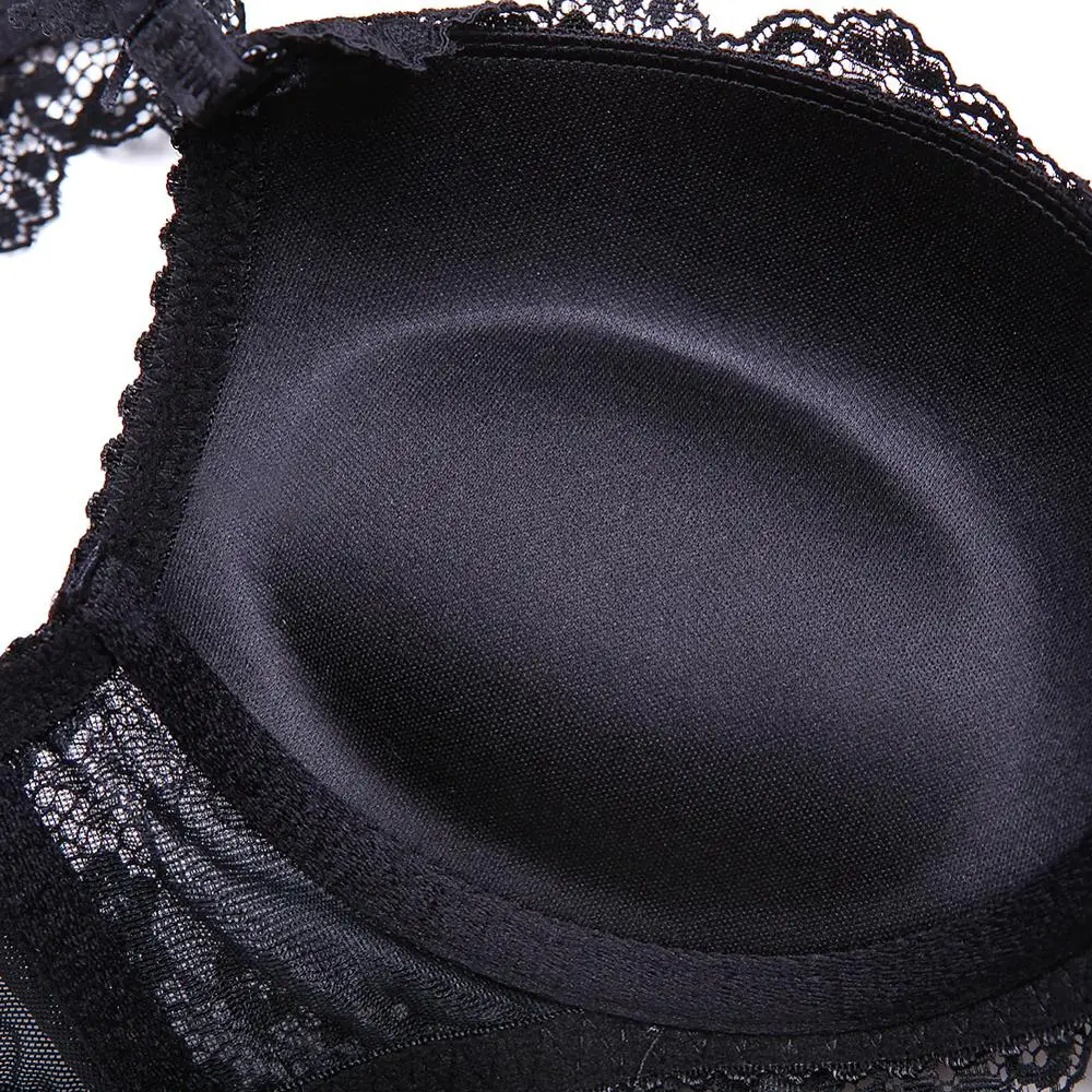 CYHWR сексуальное кружевное однотонное нижнее белье искушение черный пуш-ап три