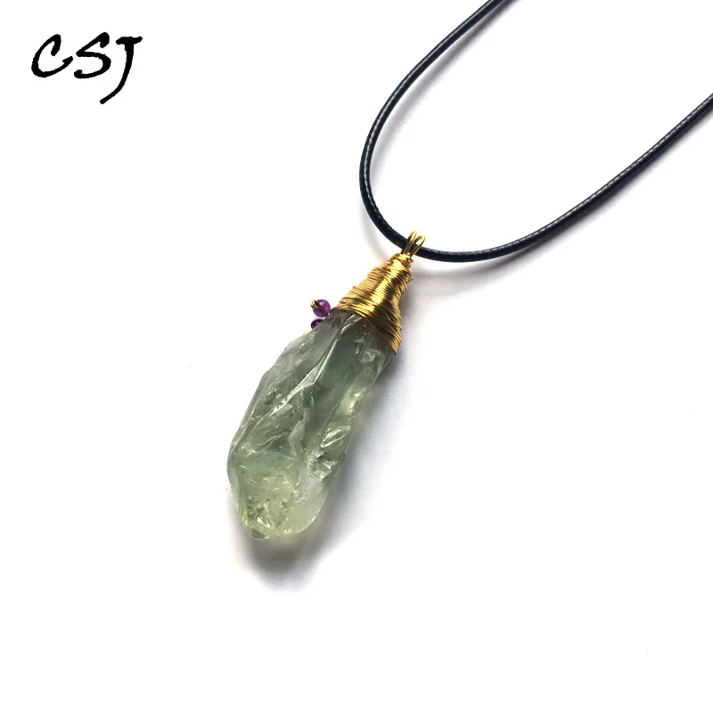 CSJ необычное натуральное необработанное зеленое искусственное ювелирное