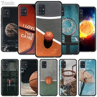basketball basket case for samsung galaxy a51 a71 a50 a21s s20 fe s21 ultra a31 a10 a20e a41 a70 m31 a30 black tpu phone cover