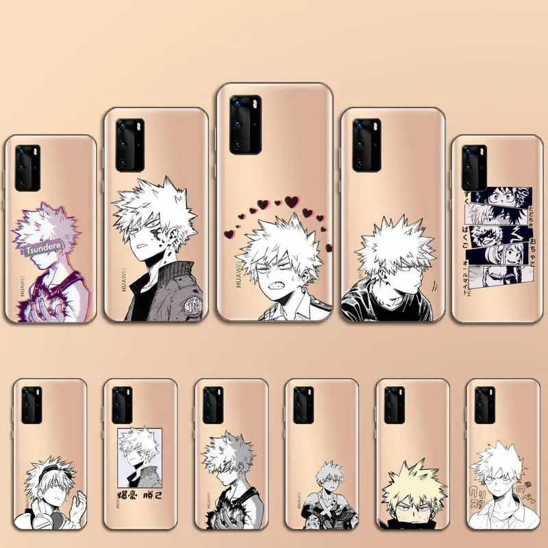 

My Hero Academia Midoriya Phone Case Transparent for Huawei P20 P30 P40 lite pro P smart 2019 honor 8x 10i
