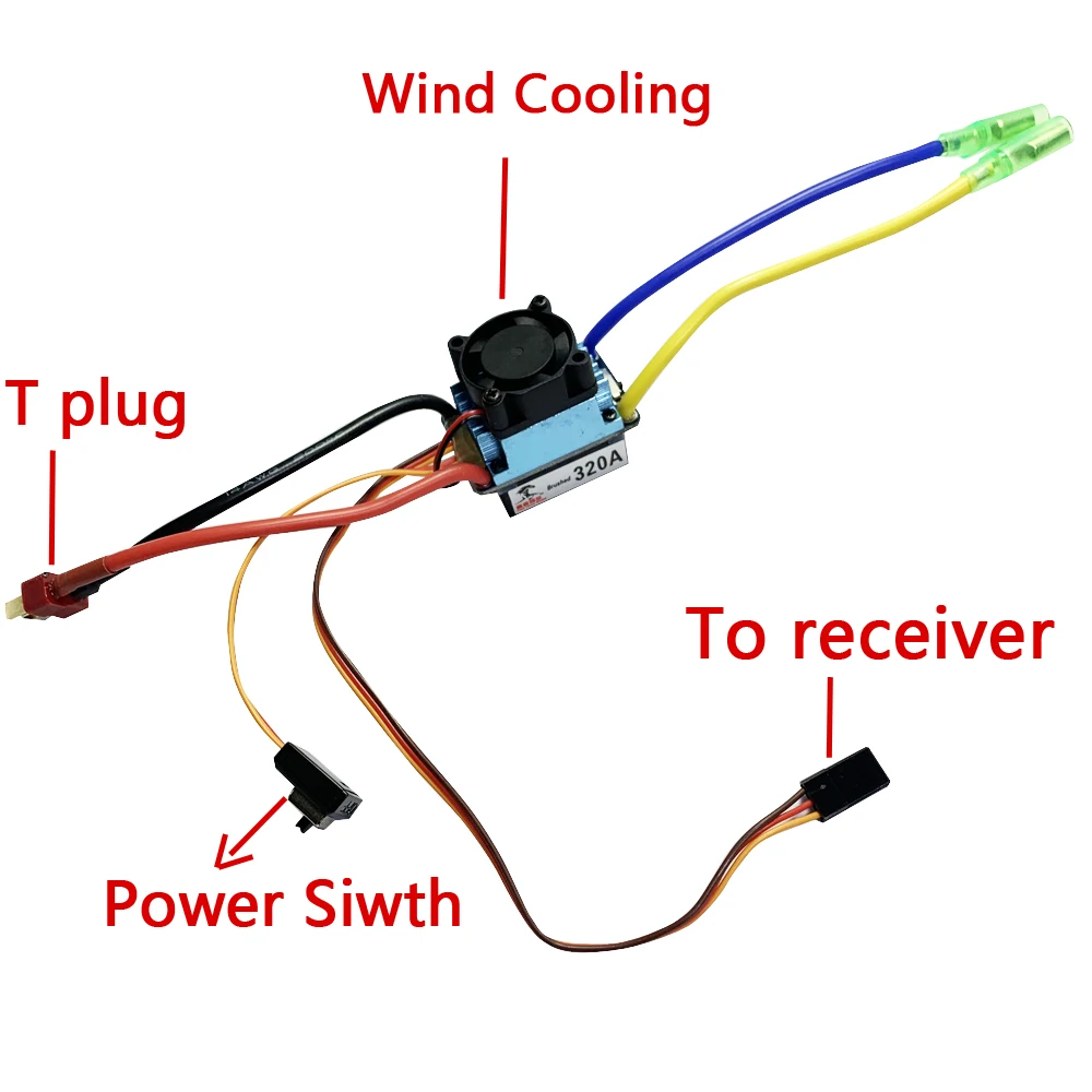 10pcs RC Boat 320A ESC 380/540/775 Brushed Motor Speed Controller Dual Mode Regulator Band Brake for 1:10 Car Bait | Игрушки и хобби