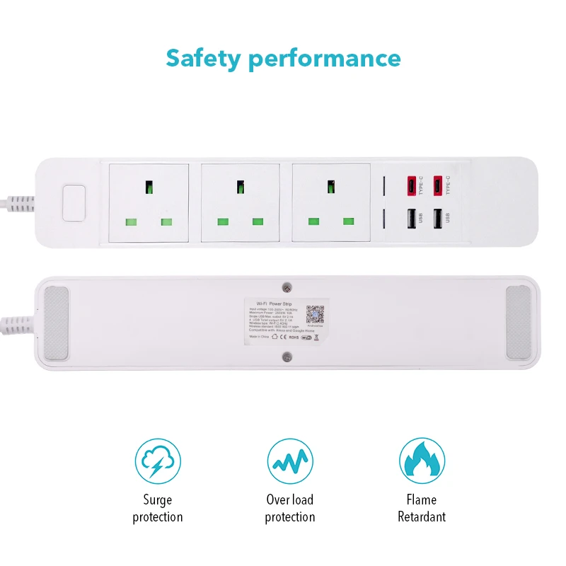 WiFi Smart power Strip внешний разветвитель розетки с usb type-c Защита от перенапряжения «Умная» вилка пульт дистанционного управления для Alexa Google Home