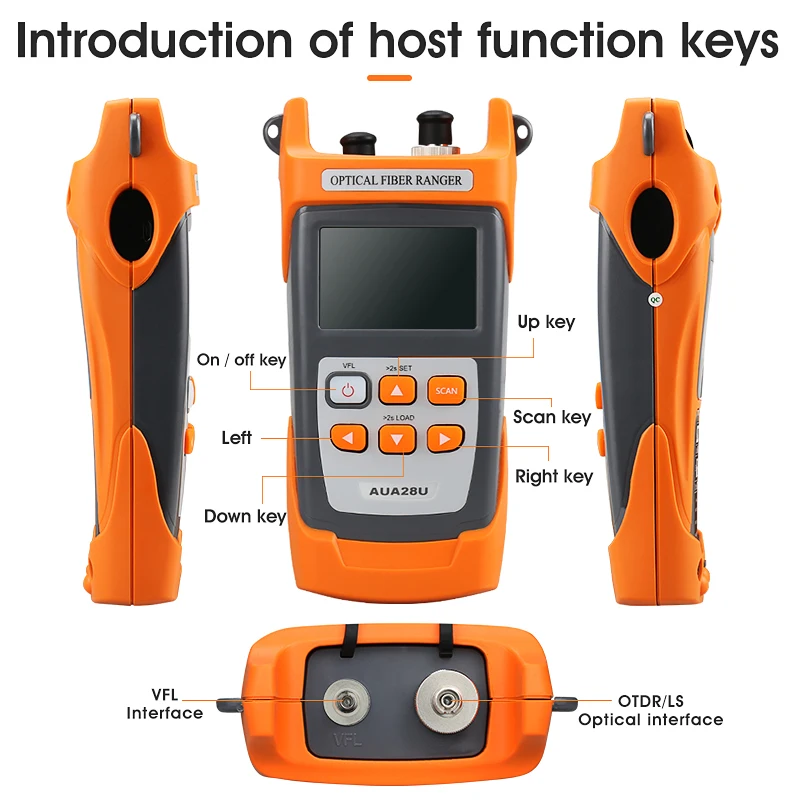 COMPTYCO AUA28U/28A Мини 60KM Оптический рефлектометр Fiber Optic OTDR с встроенным VFL и касанием FC SC.