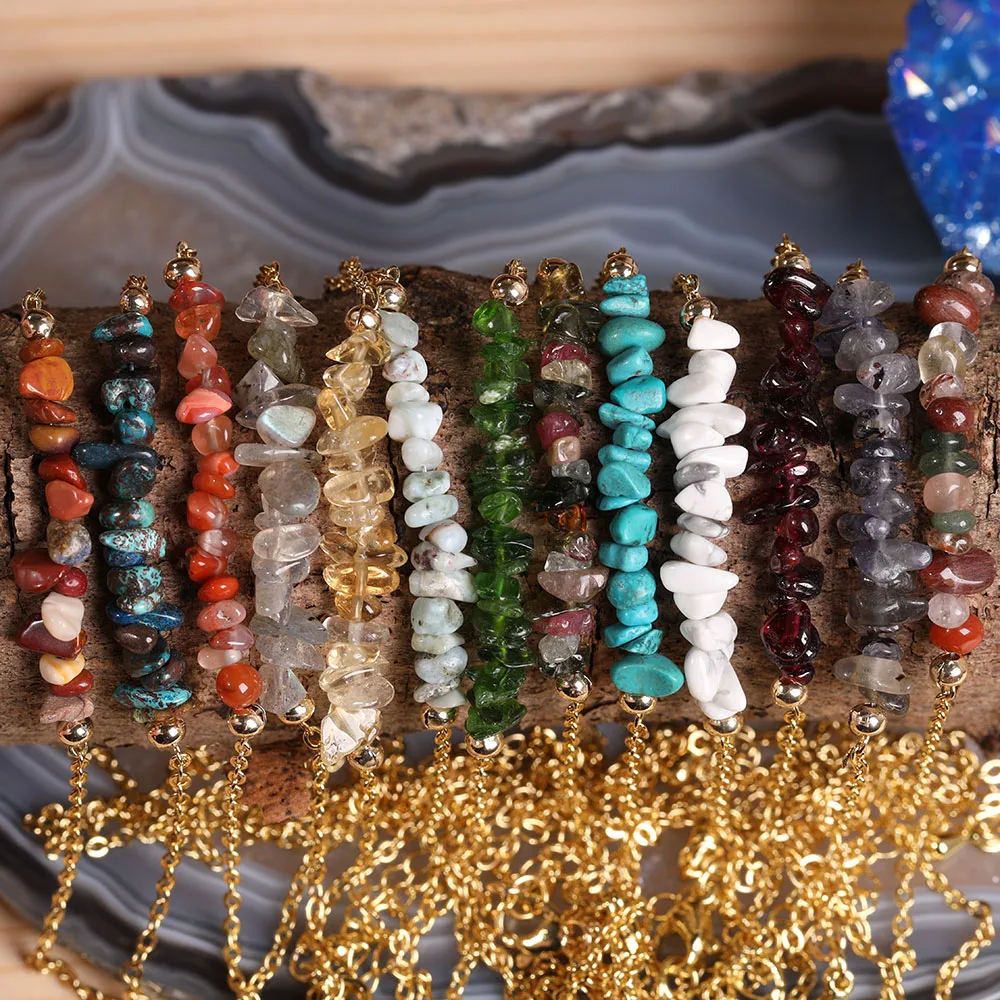 10 шт./лот натуральные цитрины кварцевые кристаллы Nugget чип бусины кулон золотые