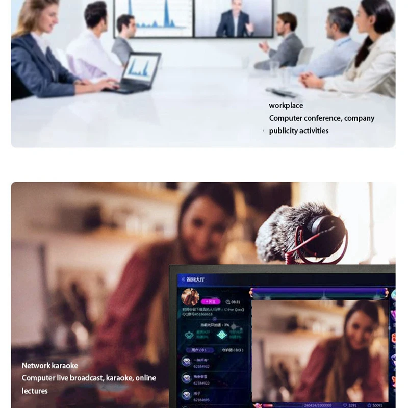 

Professional Condenser Microphone Computer Microphone K Song Microphone Set with Stand For Karaoke YouTube Live